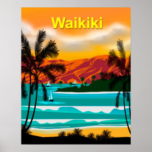 Poster Hawaii Beach Travel