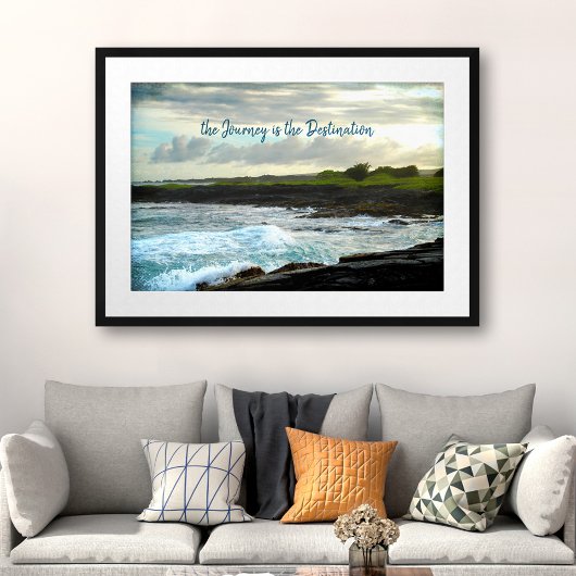 Poster Hawaii Black Sand Beach Voyage Destination
