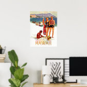 Poster Hawaii, couple en vacances sur la côte (Bureau à domicile)