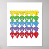 Poster Hawaii Hearts Rainbow (Devant)