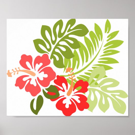 Poster Hawaii Hibiscus Flora Fleurs Florales Florales Fle (Devant)