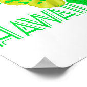 Poster Hawaii Îles Jaune Hibiscus Fleur (Coin)