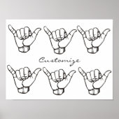 Poster Hawaii Shaka Brah Wave Thunder_Cove (Devant)