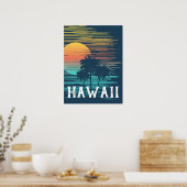 Poster Hawaii Sunset Sunrise Graphic Topic Forêt tropical (Cuisine)