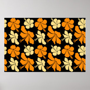 Poster Hawaii tropical naturel floral sans couture motif 