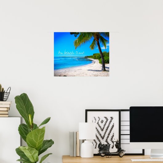 Poster Hawaii Tropical Palm Tree Sand Photo Sur Plage Tim (Bureau à domicile)