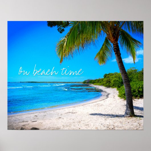 Poster Hawaii Tropical Palm Tree Sand Photo Sur Plage Tim (Devant)