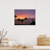 Poster Hawaii Tropical Sunset on the Beach (Cuisine)