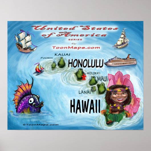Poster Hawaii USA (Devant)
