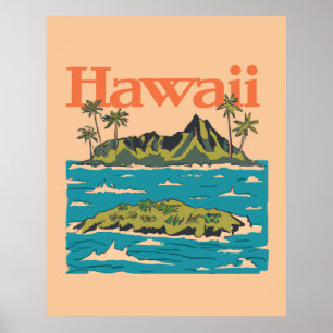 Poster Hawaii Vintage 1950 Voyage