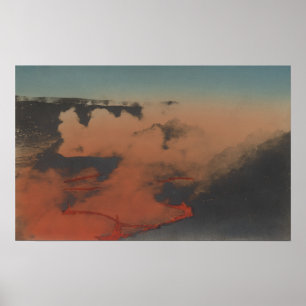 Poster Hawaii - Vue du volcan Kilauea en HA