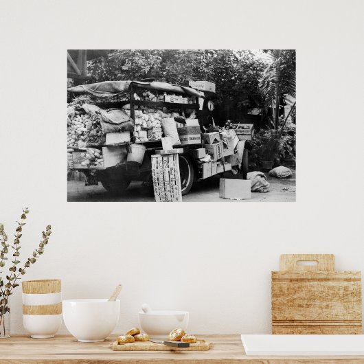 Poster Hawaii - Vue d'un Wagon végétal autochtone (Cuisine)
