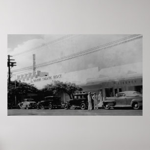 Poster Hawaii - Vue sur l'édifice du théâtre Waikiki