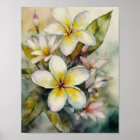 Poster Hawaii Yellow Plumeria