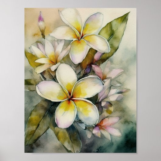 Poster Hawaii Yellow Plumeria (Devant)