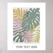 Poster Hawaiian decor monstera leaves | Customizable (Devant)