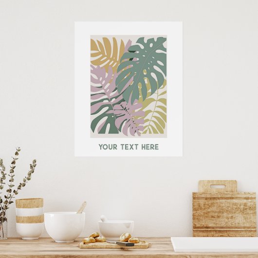 Poster Hawaiian decor monstera leaves | Customizable  (Cuisine)