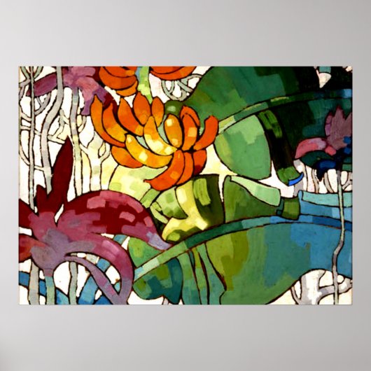 Poster Hawaiian Flowers (Devant)