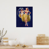 Poster Hawaiian Girl Pin Up (Cuisine)