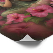 Poster Hawaiian Goddess Laka Pink Hibiscus Forest Art (Coin)