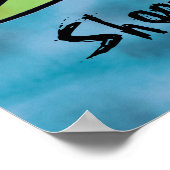 Poster Hawaiian Petroglyph Surfer chevauchant l'affiche d (Coin)