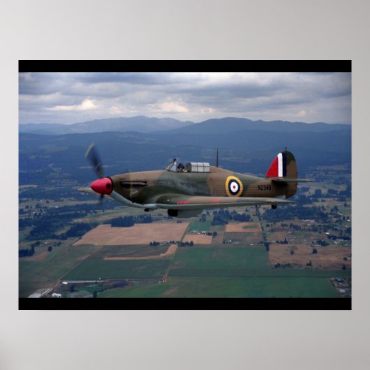 Poster Hawker, ouragan, 1943_Aviation classique (Devant)