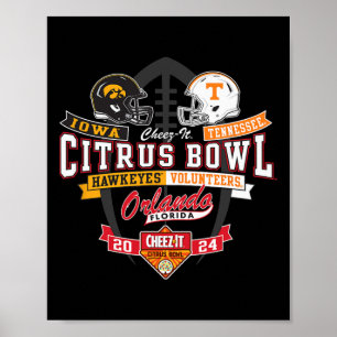 Poster Hawkeyes Vs Tennessee Volunteers Citrus Bowl 2024