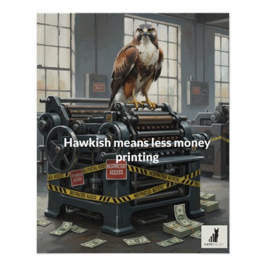 Poster Hawkish Signifie Moins D'Impression D'Argent (Devant)