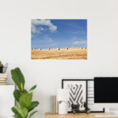 Poster Hay Bales on Field (Bureau à domicile)