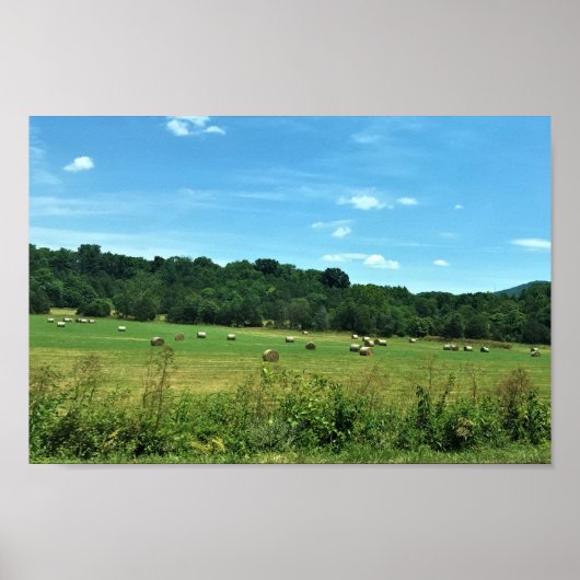 Poster Hay Bales, Wytheville, Virginie (Devant)