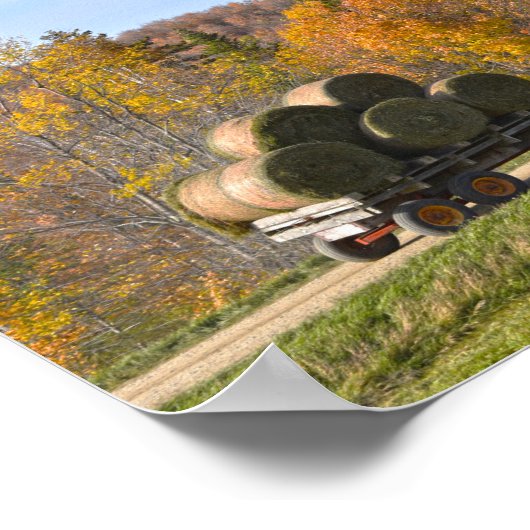 Poster Hay Hauling dans le Vermont en automne (Coin)