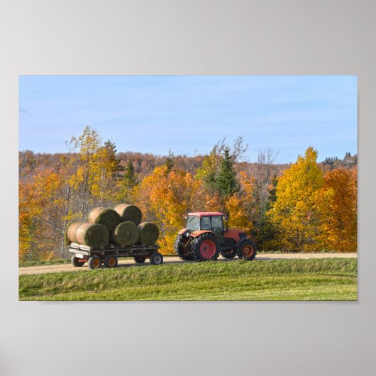 Poster Hay Hauling dans le Vermont en automne (Devant)