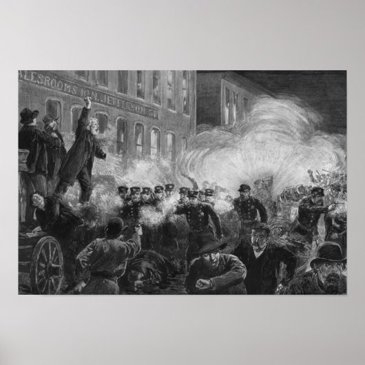 Poster Haymarket Riot Engraving - 1886 (Devant)