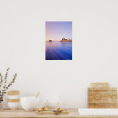Poster Haystack Rock À L'Aube Blurred Blue Purple Waves (Cuisine)