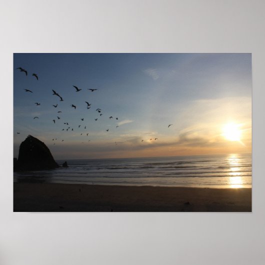 Poster Haystack Rock, Cannon Beach Oregon (Devant)
