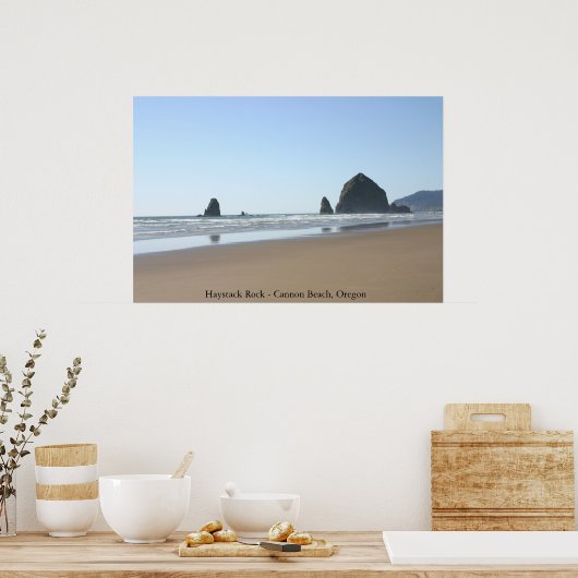 Poster Haystack Rock - Cannon Beach, Oregon (Cuisine)
