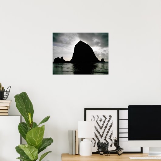 Poster Haystack Rock—Plage de Cannon, Oregon (Bureau à domicile)