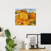 Poster Haystacks en Provence par Vincent van Gogh (Bureau à domicile)