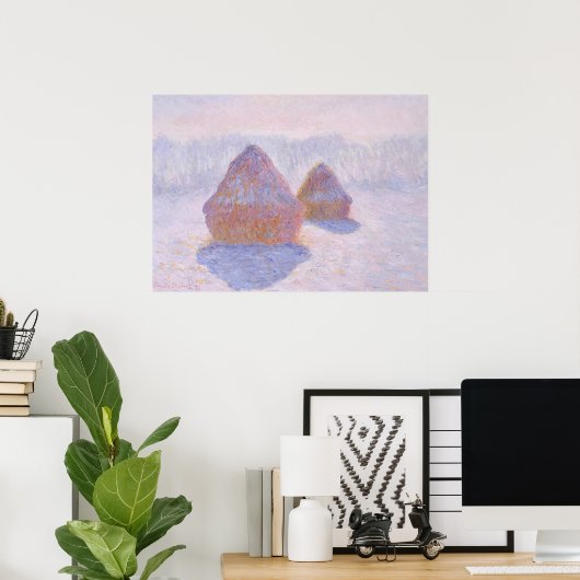 Poster Haystacks par Claude Monet (Bureau à domicile)