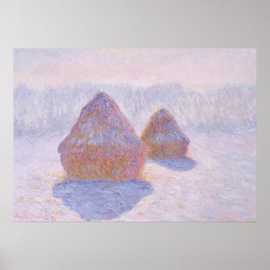 Poster Haystacks par Claude Monet (Devant)