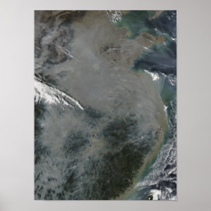 Poster Haze au-dessus de la Chine orientale