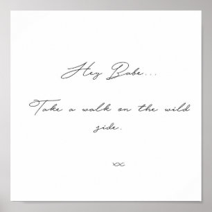 POSTER HÉ CÔTÉ SAUVAGE DE CITATION DE CHANSON DE LOU REED
