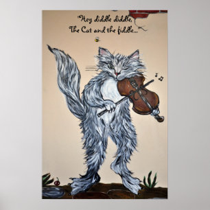 Poster "Hé, dupez dupent, le chat et le violon "