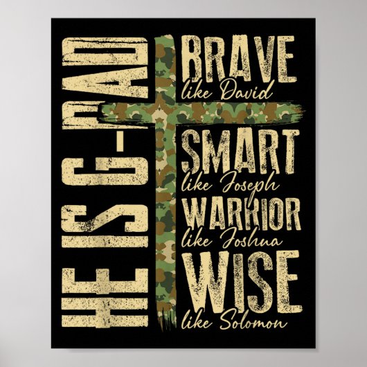 Poster He Is G-dad Camo Religious Father's Day Christian (Devant)