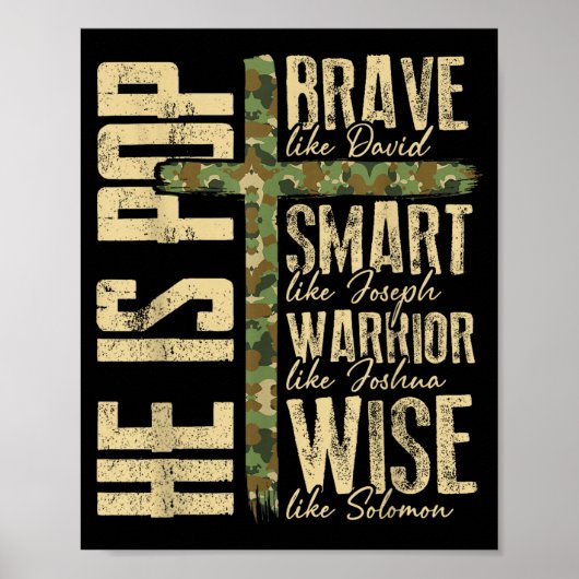 Poster He Is P Camo Religious Father's Day Christian Dad  (Devant)