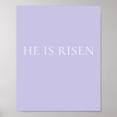 Poster He Is Risen Lavender Easter Wall Art | Soft Print (Devant)