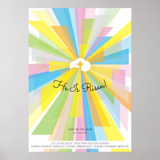 Poster He Is Risen Resurrection (Devant)