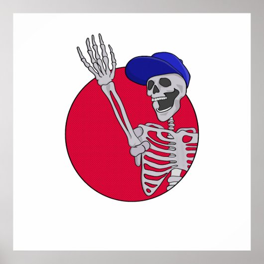 Poster Hé les amis Squelette cool et drôle (Devant)