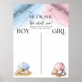 Poster He or She We Shell Sea Gender Reveal Voting (Devant)