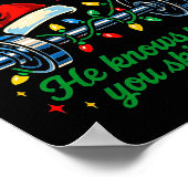 Poster He Sees You Lifting Funny Skip Legs Christmas Tee  (Coin)